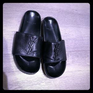YSL leather slides
